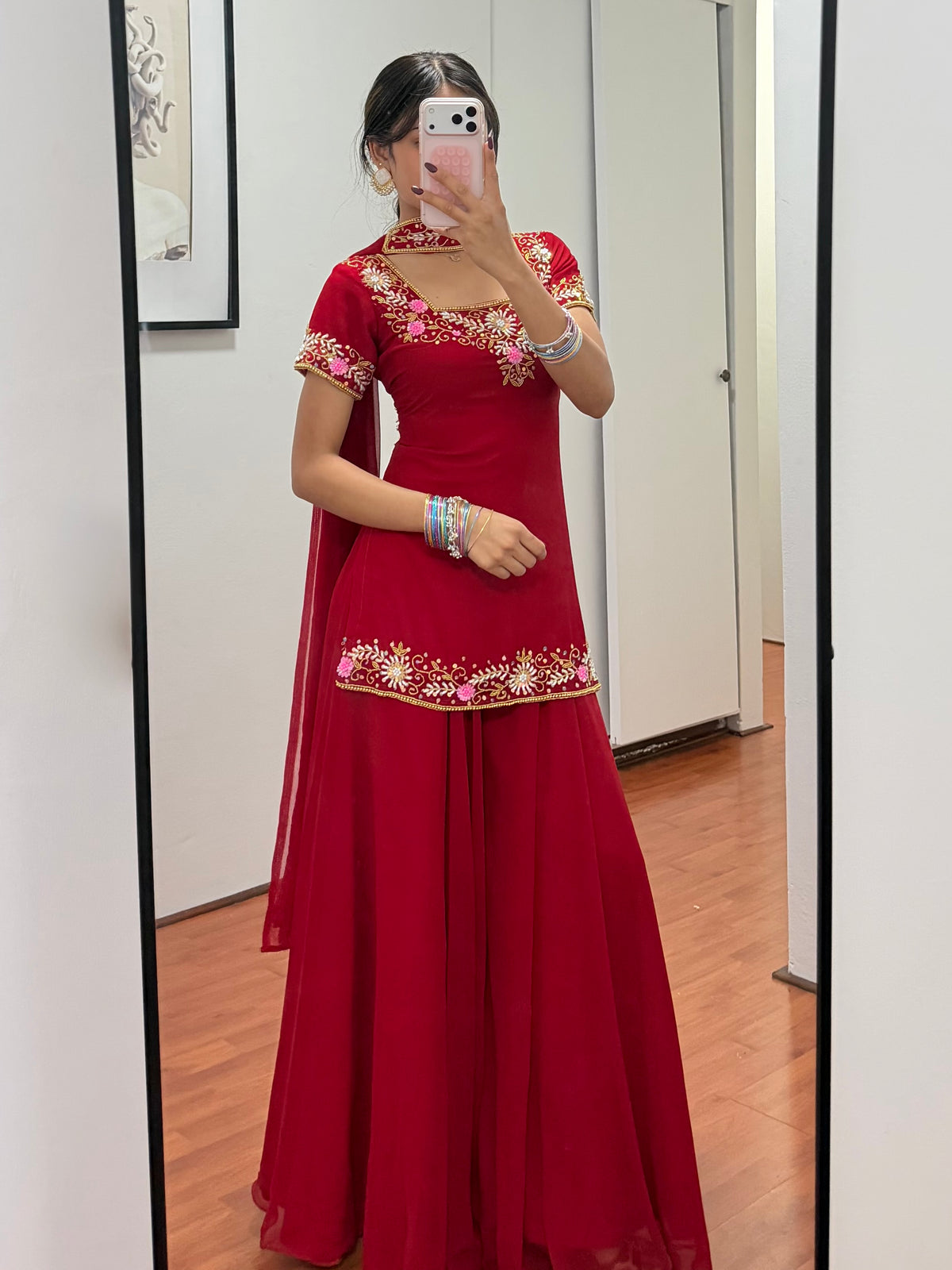 Half Sleeve Maroon sarara