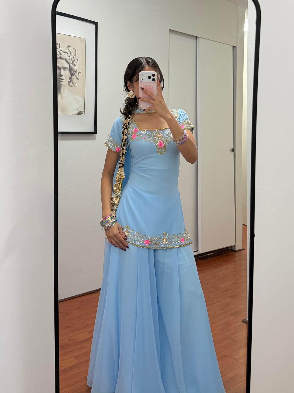 Half Sleeve Blue Sharara