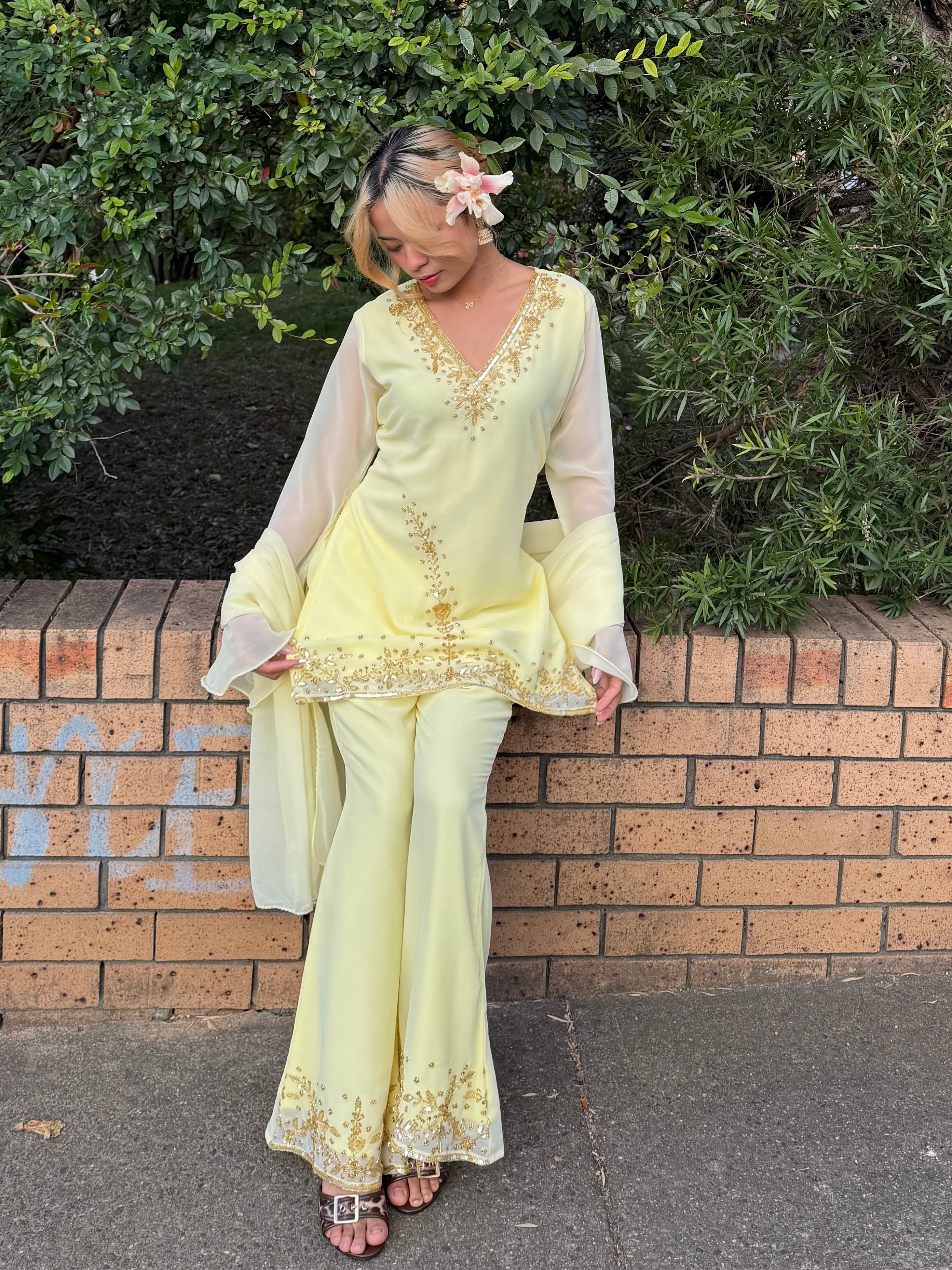 Butter Yellow 90's Kurthi