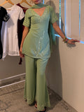 90s Green half sleeve Kurti
