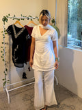 90's White half sleeve Kurti