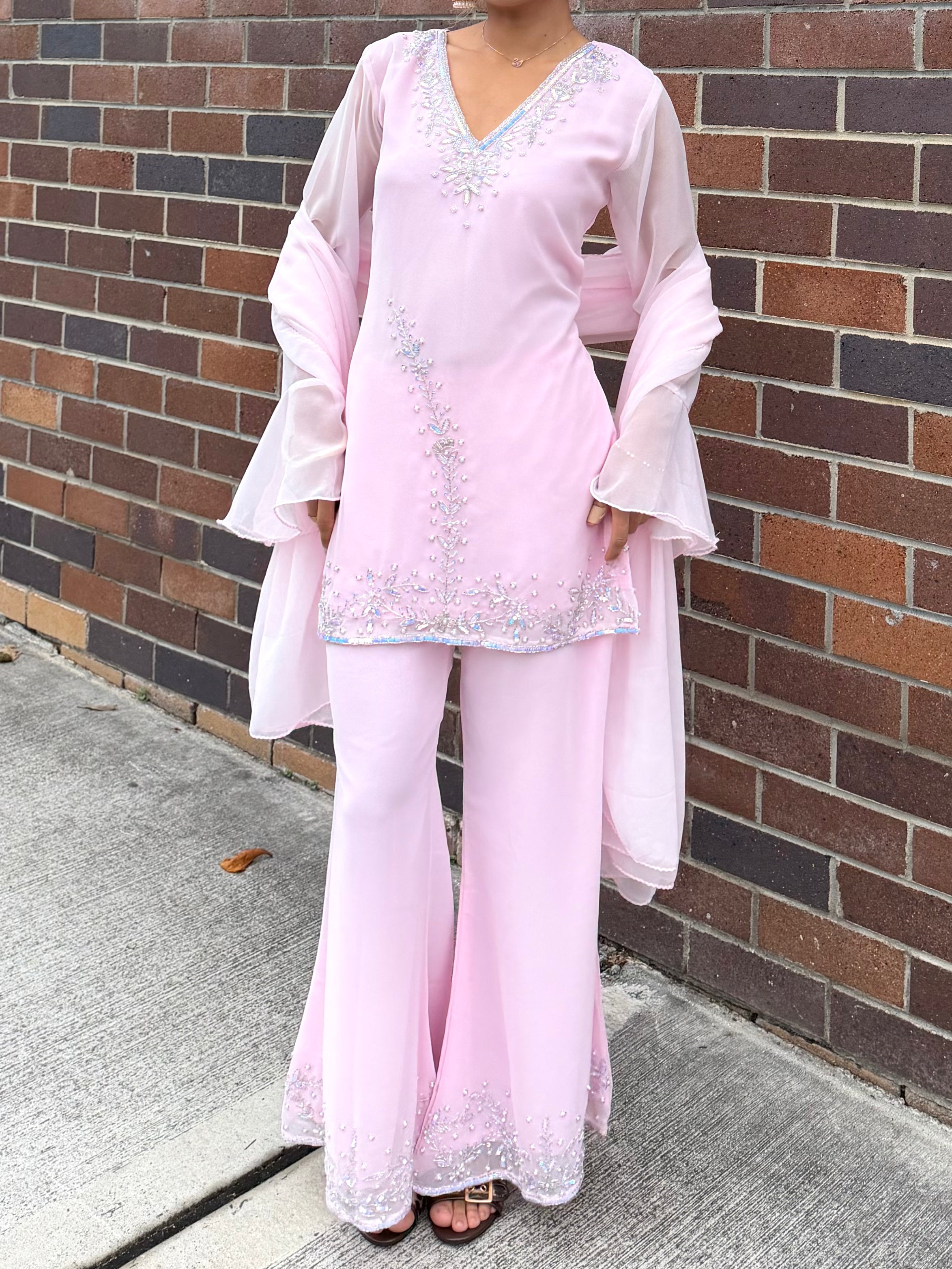 Baby Pink 90's Kurthi